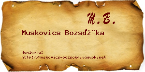 Muskovics Bozsóka névjegykártya